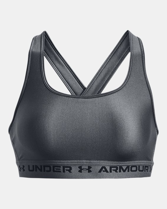 Women's Armour® Mid Crossback Sports Bra, Gray, pdpMainDesktop image number 7